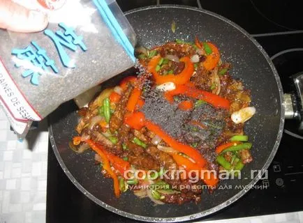 Говеждо месо с чушки на китайски - готвене за мъже