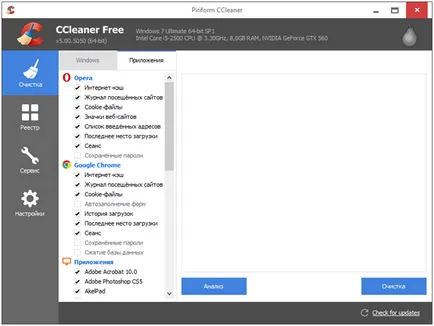 Hogyan hozzunk létre CCleaner megfelelően tisztítsa meg a számítógépet lépésről lépésre