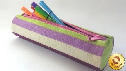 Hogyan készítsünk egy tolltartó iskolai kezük nélkül varrógép