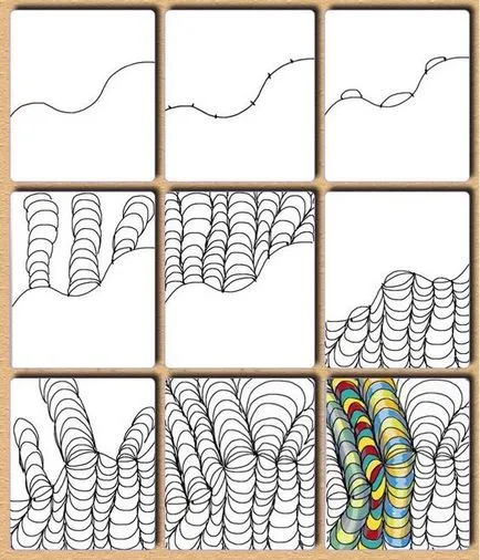 Hogyan hozzunk létre egy lépésről lépésre egyszerű vonalak, elemei illúzió op art