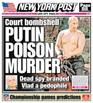 Mass-media occidentală a luat tema lui Putin și a copiilor pentru raportul Litvinenko