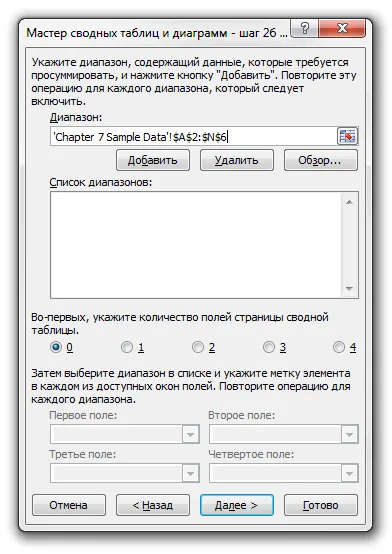 Как да тече класически майстор на обобщаващи таблици и графики в Excel 2010 осевата таблица се отличи 2010