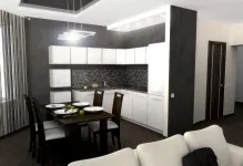 bucatarie-living de 16 pătrate de design fotografie de metri pătrați, aspectul și designul camerei 16 m², baie