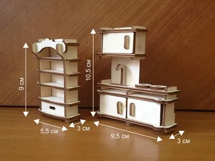 Мебели за кукли, изработени от шперплат, подробни указания за вземане на