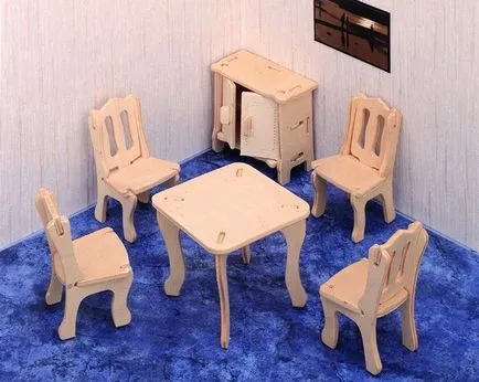 Мебели за кукли, изработени от шперплат, подробни указания за вземане на