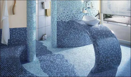 Мозайка в завършване на банята или тоалетната
