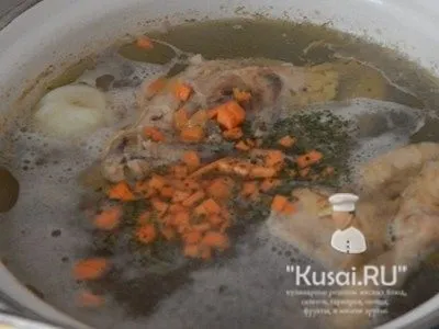 Bouillon de pui - cum să fiarbă cu fotografii