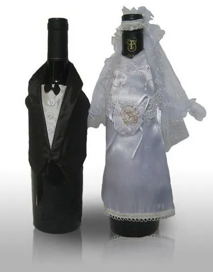 Bottle az esküvő, díszített saját kezűleg