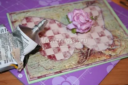 Card в Scrapbooking техника - Butterfly