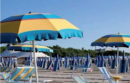 A strandok a Lido di Venezia, veneziaunica város menetben