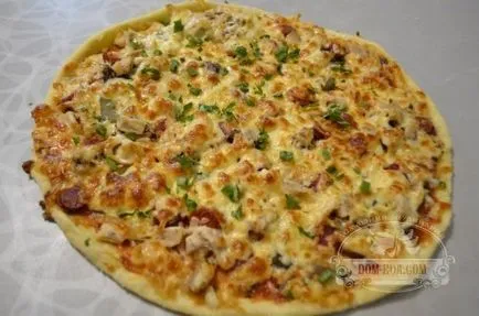 Pizza csirkével és savanyúságok egy lépésről lépésre recept fotók