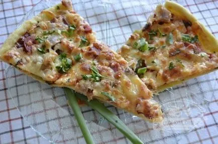 Pizza csirkével és savanyúságok egy lépésről lépésre recept fotók