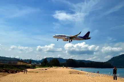 Strand repülőgép Phuket olyan helyen, ahol repülőgépek ülj a feje fölé!