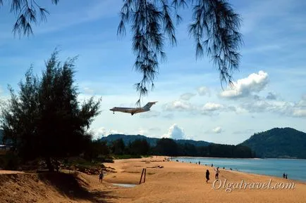 Strand repülőgép Phuket olyan helyen, ahol repülőgépek ülj a feje fölé!