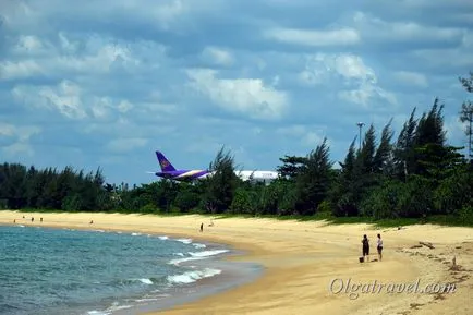 Strand repülőgép Phuket olyan helyen, ahol repülőgépek ülj a feje fölé!