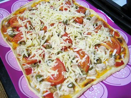 Pizza recept csirke - főzés receptek lépésről lépésre fotók