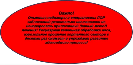 picături de tratament terapeutic și spray nazal în adenoids