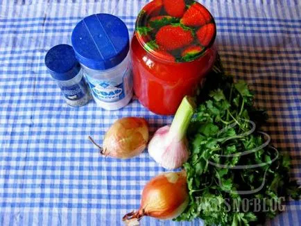 Доматен сос с магданоз за шиш кебап - рецепта със снимки