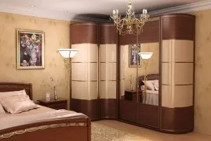 Corner csúszó szekrény a hálószobában, fotók a legnépszerűbb és ajánlások