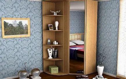 Corner szekrény a hálószobában fotó, kiválasztás, elhelyezés