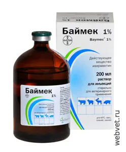 Baymek - utasítások, leírások, adagolási - epizoicide injekció - Állatgyógyászati