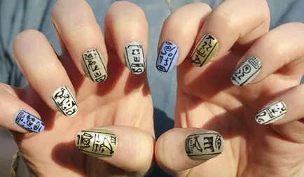 Nail design egyiptomi stílusban