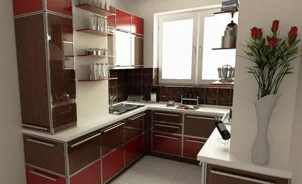 Kitchen kialakítás kombinálva egy loggia