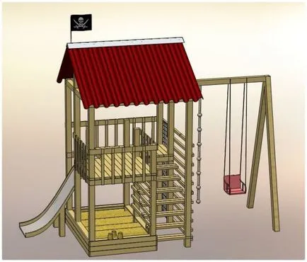 Детска площадка в страната със собствените си ръце - инструкции стъпка по стъпка с рисунки и снимки