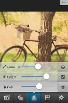 Finger фокус - създаване на ефекта на замъгляването на снимката, програмата за Apple Iphone