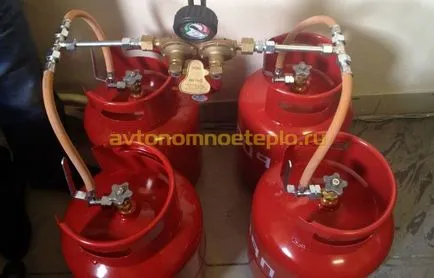 Cazan de gaz pe balon cu gaz propan - calcul, umplerea și conectarea cilindrilor de gaz către