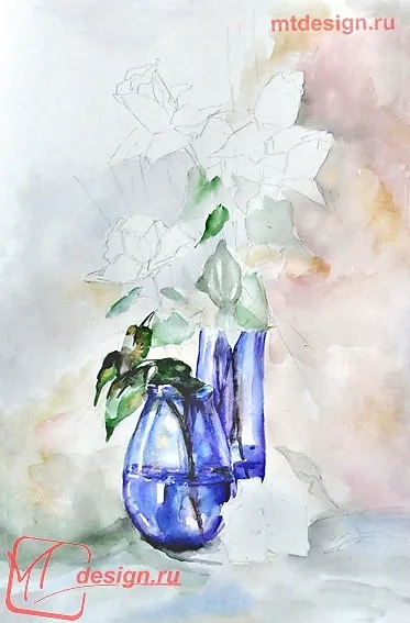 Virágok üvegvázákba akvarell - workshopok - művészek