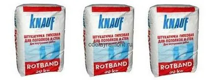 Данните за консумация и указанията за употреба Rotband мазилка