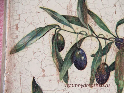 Craquelure decoupage mesterkurzus vágódeszkát olívaolaj