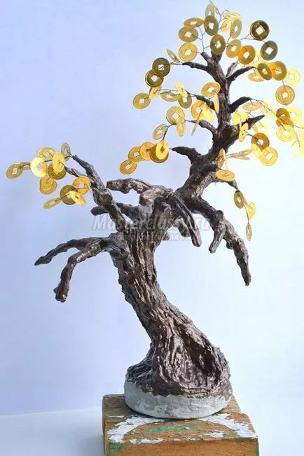 Пари дърво на декоративни монети майсторски клас със стъпка по стъпка снимки
