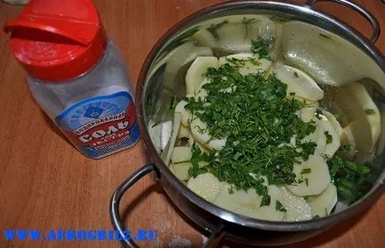 Szelet burgonya egy gőzös - recept fotókkal