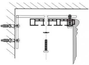 Fixare autobuz PVC (cornise tavan) pe perete sau pe tavan