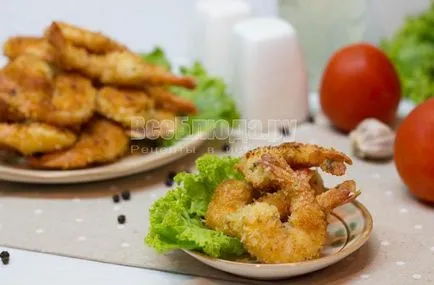 Prawns rántva sült egy serpenyőben, recept lépésről lépésre fotók, minden étkezés