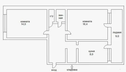 Schema de Vest Apartament, plan, dimensiuni