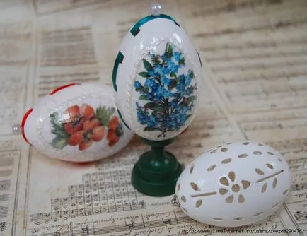 Anya Anya, hogyan díszítik a húsvéti tojások segítségével decoupage