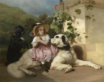 Малко момиче и големия кучето