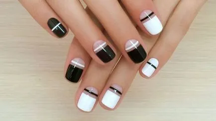 Модни Nails с ивици снимка, красив маникюр шарени идеи за нокти дизайн с райе