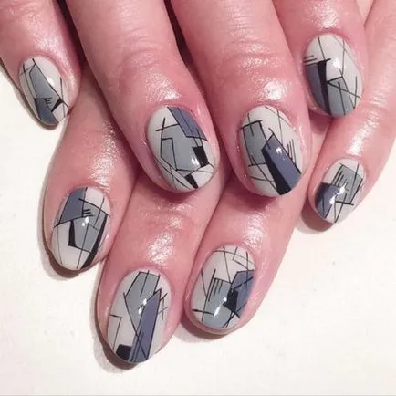 Модни Nails с ивици снимка, красив маникюр шарени идеи за нокти дизайн с райе