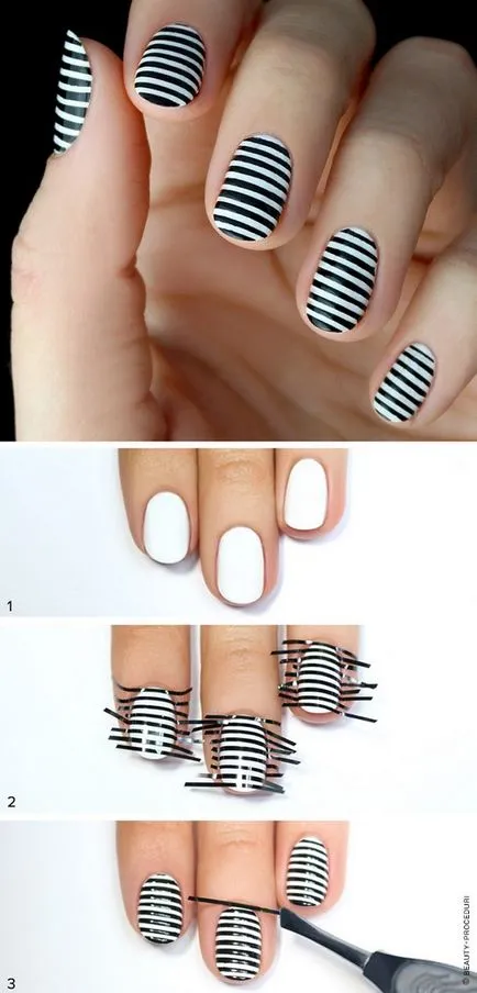 Fashion Nails csíkos fotó, szép manikűr csíkos ötletek köröm design csíkos