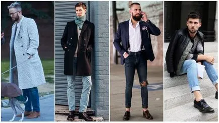 Мъжка мода какво да се носят обувки с дънки, фото