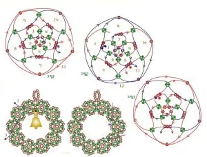 Karácsonyi kézműves bead játékok és dísztárgyak a kezüket