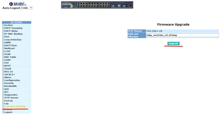 Actualizarea firmware-ului Comutator rubytech es-2226c