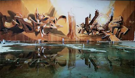 Обемна графити върху плоски стени бразилския художник създава шедьоври с 3D ефект