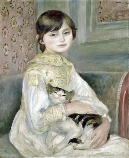 Descrierea de picturi de Pierre Auguste Renoir, „Zhyuli Mane cu pisica“