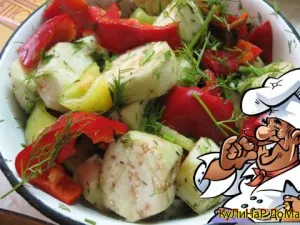 Recept „csirke zöldségekkel, sült a hüvely”