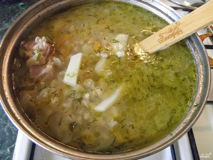 Recept árpa leves, savanyúság